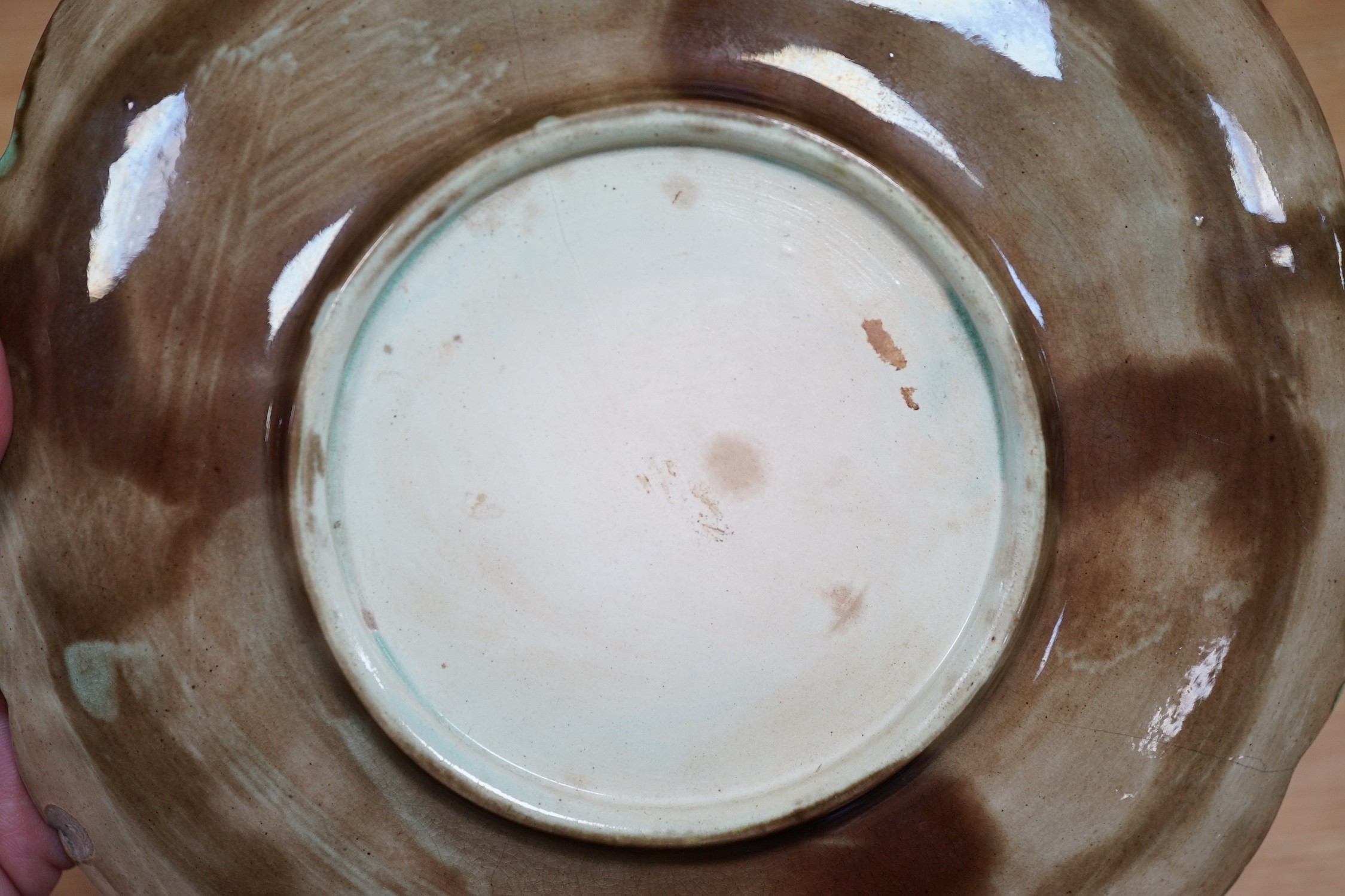 A Victorian blue printed strainer and other various ceramics